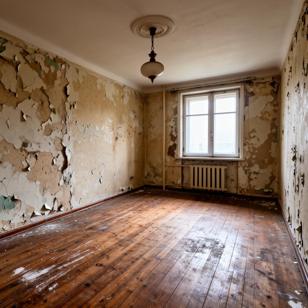 Vorher – renovierungsbedürftiger Raum