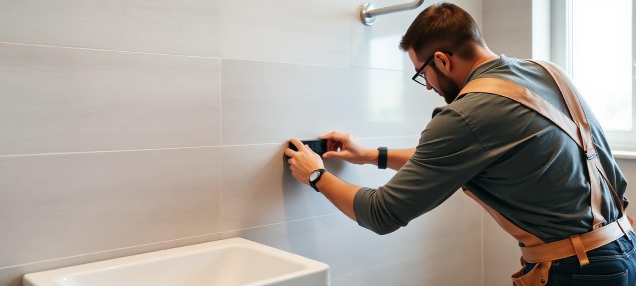 Montage von Wandpaneelen im Bad