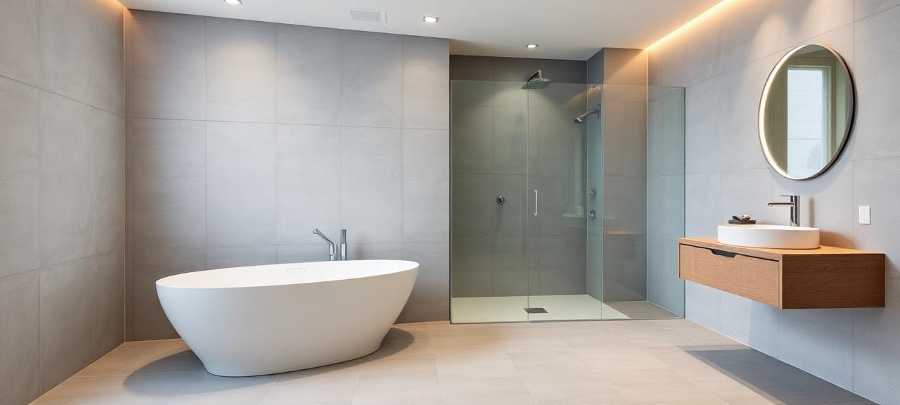 Fachmann vermisst Badezimmerwand