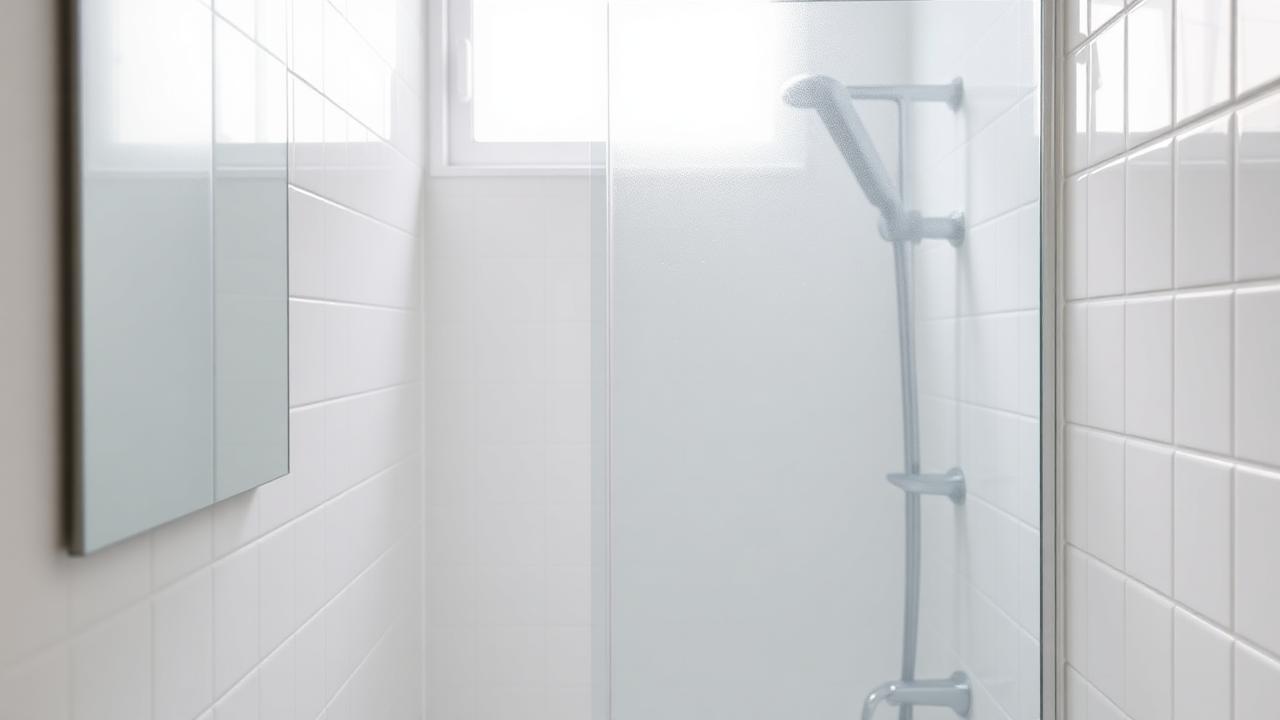Badezimmer mit Kondenswasser an der Glasdusche
