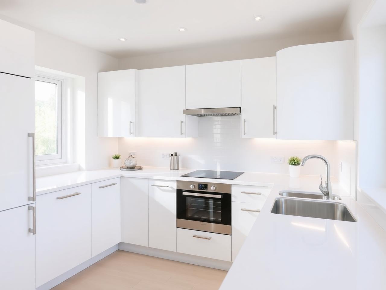 Moderne helle Küche nach Renovierung