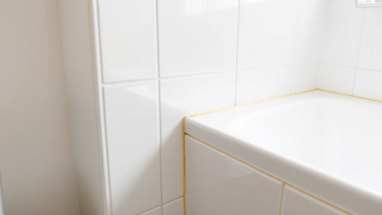 Badezimmer mit alter Silikonfuge an der Badewanne