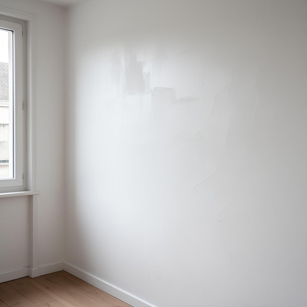 Streifige Wand mit sichtbaren Rollenansätzen bei Seitenlicht