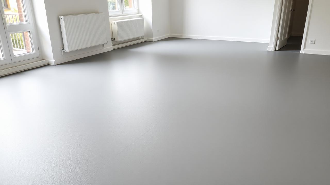 Frisch aufgetragene Ausgleichsmasse auf Wohnungsboden