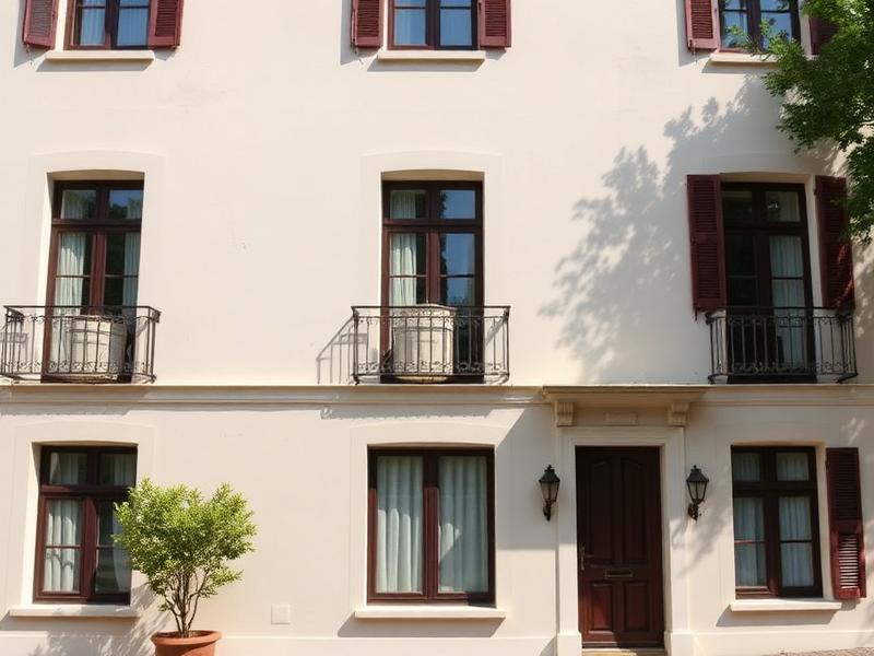 Sauber gestrichene Fassade mit gleichmäßigem Anstrich