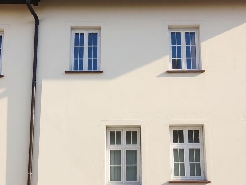 Glatte intakte Hausfassade nach Sanierung
