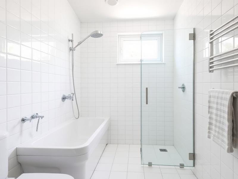 Trockenes sauberes modernes Badezimmer