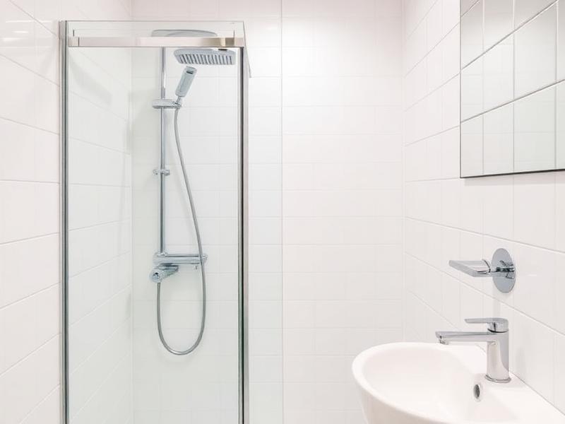 Modernes Badezimmer mit glänzenden kalkfreien Oberflächen