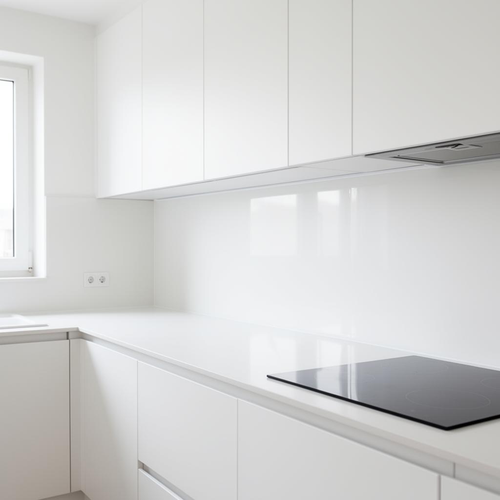 Moderne saubere Küche mit perfekten Silikonfugen