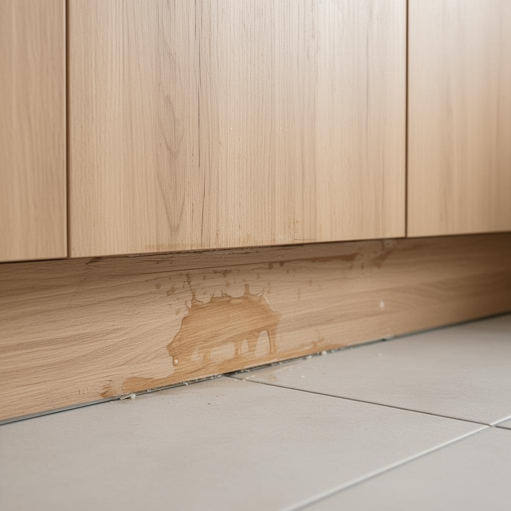 Feuchtigkeitsspur am Küchensockel