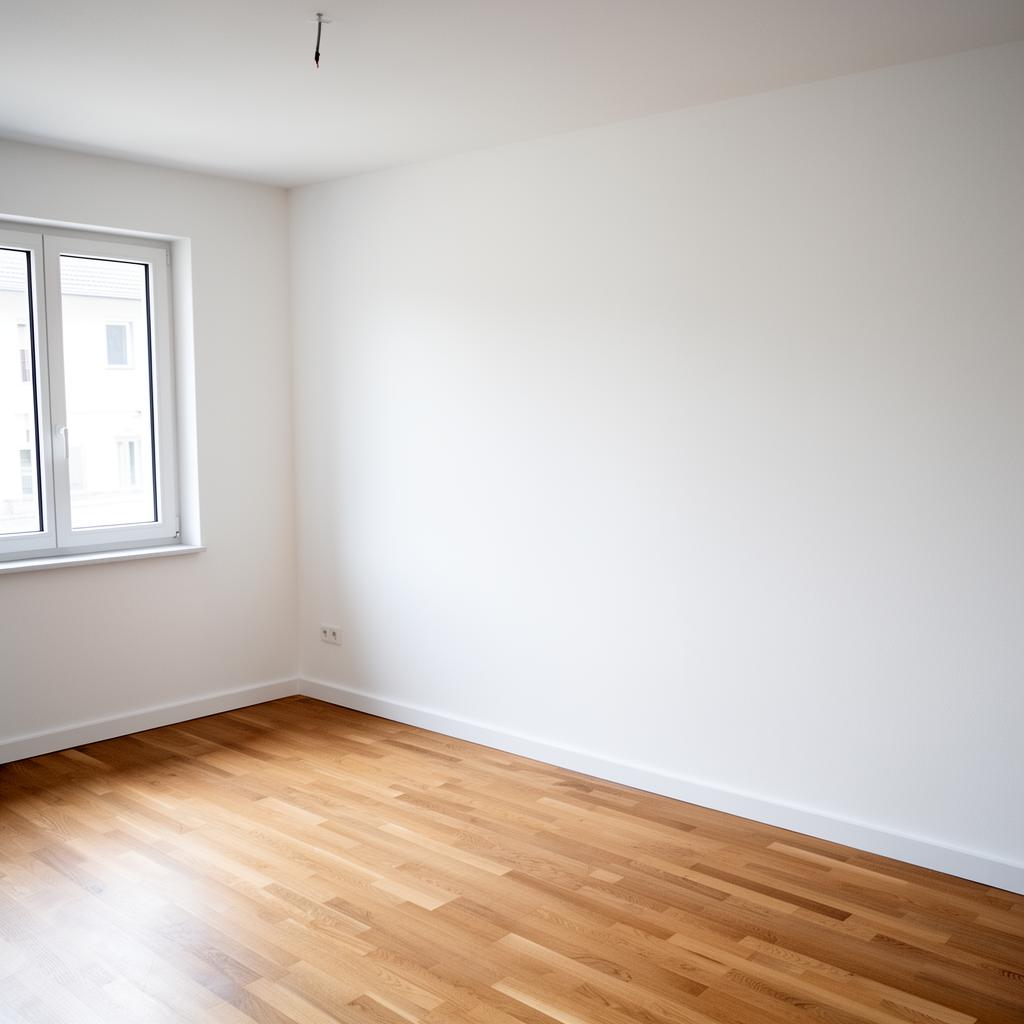 Glatt gespachtelte weiße Wand